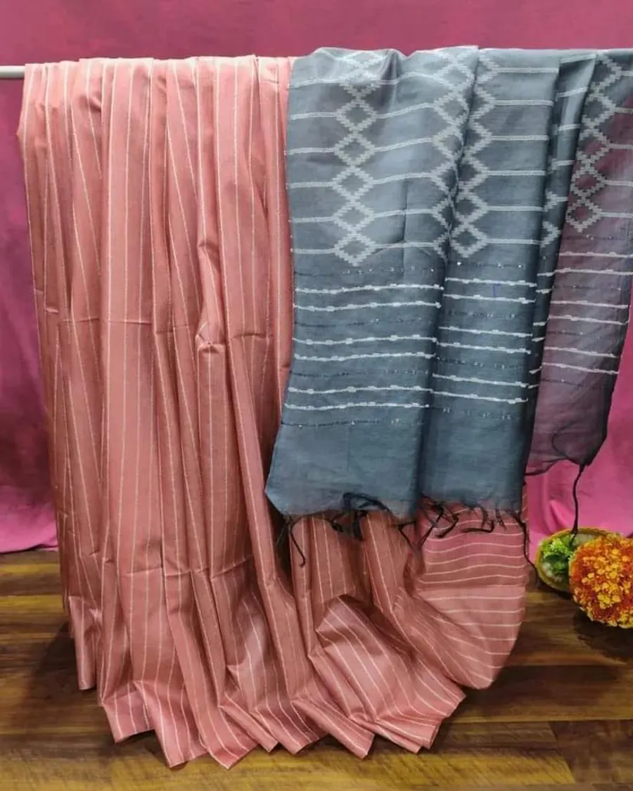 Graceful Handwoven Kota Silk Saree – Lightweight Elegance with a Subtle Sheen